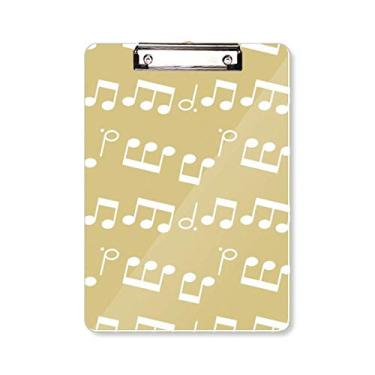 Imagem de Bloco de notas brancas de música amarelo claro para pasta, bloco de notas A4