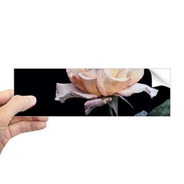 Imagem de DIYthinker Adesivo retangular rosa branco lindas flores para para-choque notebook janela decalque