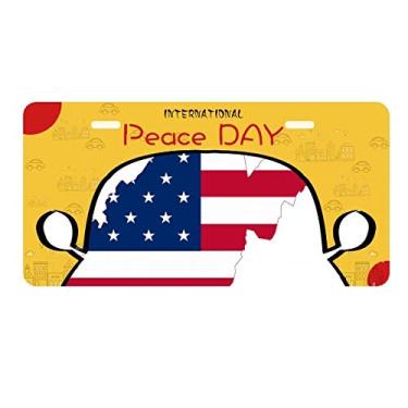 Imagem de DIYthinker Virginia USA Mapa Ocidental Estrelas Listras Bandeira Placa Placa Placa de Carro Decoração Dia da Paz