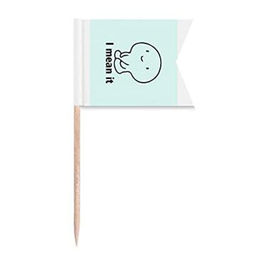 Imagem de Sinalizadores de palitos de dente Seriously Staring Lovely Expressions Marcação de etiquetagem para bolo de festa