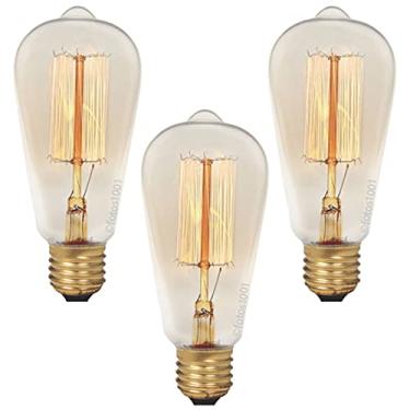Imagem de Combo Kit com 3 Lâmpada Luminária Filamento ST58 40w 220v Filamento de Carbono 13cm Transparente