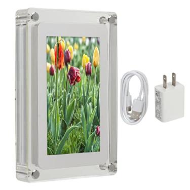 Imagem de Porta-retratos de Vídeo,Porta-retratos Inteligente Com Tela Sensível Ao Toque IPS de 5 Polegadas Com Armazenamento de 4 GB,Configuração Fácil para Compartilhar Fotos ou (plugue americano)