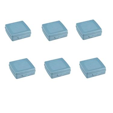Imagem de Kit 6 Sanduicheiras C/Trava 12x4Cm Plástico Azul-SANREMO