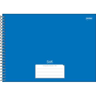 Imagem de Caderno De Desenho Jandaia Stiff Azul Espiral 80 Folhas