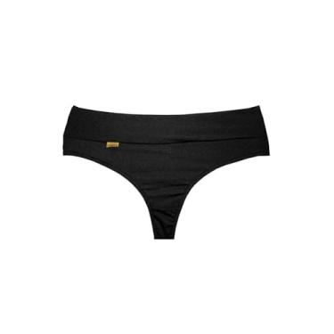 Imagem de Calcinha Plus Size Cós Alto Lingerie Fio Duplo Sensual Feminina Dyeu Modas (54, Preto)