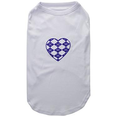 Imagem de Mirage Pet Products Camisa com estampa de coração roxo Argyle Branca 3GG (20)
