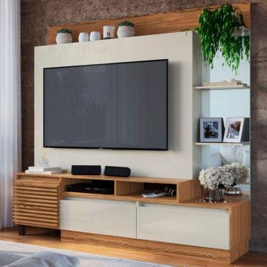 Imagem de Estante para TV Até 50 Polegadas 1 Porta 2 Gavetas Naturalle/Cristalo - Decibal