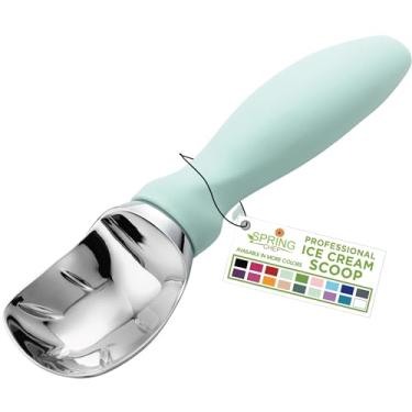 Imagem de Spring Chef Colher de Sorvete Resistente com Alça Confortável, Ferramenta de Cozinha Segura para Lava-Louças, Aço Inoxidável, Hortelã