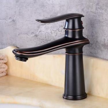 Imagem de Misturadores de banheiro preto óleo latão torneiras de lavatório de banheiro misturador...