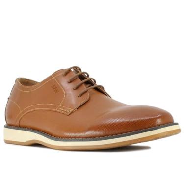 Imagem de NINE WEST Sapato social masculino Oxford sapato formal com cadar o sapato masculino empresarial Derby, Wes Conhaque, 8.5