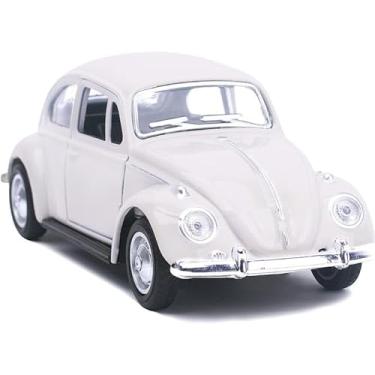 Imagem de Power Toys TECH - Miniatura Fuscão Fusquinha Branco: Carrinho de Ferro com Portas que Abrem e Pneus de Borracha 1:32