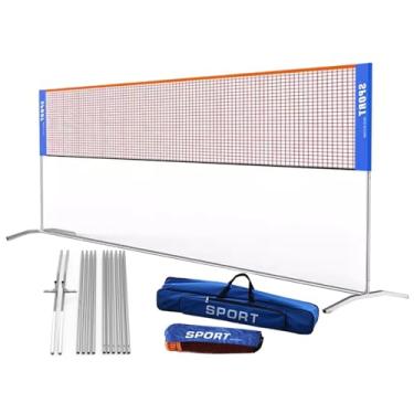 Imagem de Conjunto Portátil De Rede De Badminton Com Saco De Armazenamento, Rack De Redes De Tênis De Vôlei De Aço Inoxidável, Para Academia De Quintal De Parque (Color : Blue, Size : 4.1m/14ft)