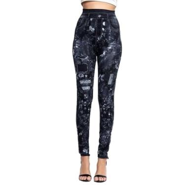 Imagem de Gerrit Leggings femininas imitação push, Preto, PP