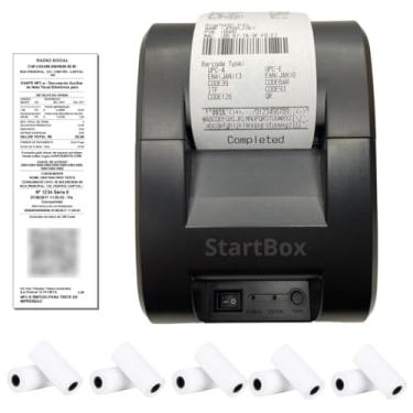 Imagem de Impressora Termica Pos Cupom Nao Fiscal 58mm Bluetooth e USB Compatível com todas as plataformas Smartphones e PC Tickts Pc Bivolt + 10 Bobinas Térmicas Branca 58mm com 16 Metros cada Rolo StartBox