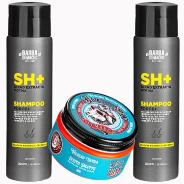 Imagem de Kit Capilar 2 Shampoo Force+ Fortificante Contra Queda e Oleosidade 300ml e Pomada Efeito Seco Ultra Hold 80g