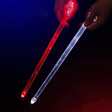 Imagem de Baquetas iluminadas luminosas, bateria de baqueta colorida de LED neon, baquetas eletrônicas iluminadas para festa leve, brilho luminoso brilhante nas baquetas escuras, 39,5 * 1,5 cm, 14,39,
