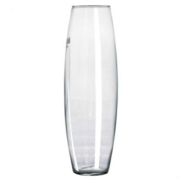 Imagem de Vaso Oriental Vidro Grande Cana Bambu Ø17x55cm Transparente Decoração
