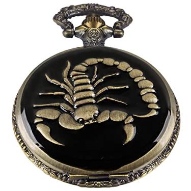 Imagem de Whodoit Relógio de bolso masculino de quartzo, olhos verdes, formato redondo, pingente, colar, relógio de bolso, Q141, Moderno