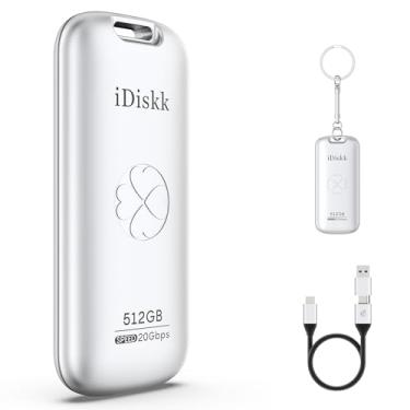 Imagem de iDiskk 【Plug-Play】SSD portátil de 512 GB de alta velocidade 2000 MB/s | Tamanho de bolso | USB 3.2 geração 2x2 | Unidade de estado sólido externa | Bastão de foto compatível com Xbox, PS4, iPad, PC e