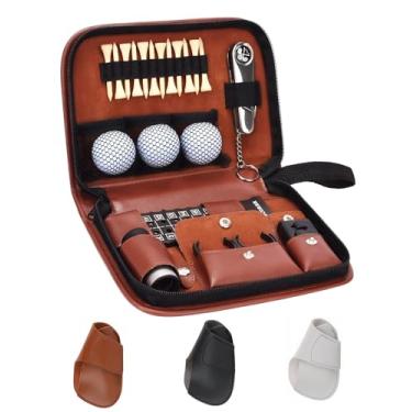 Imagem de Presentes de golfe para homens e mulheres, conjunto de acessórios de golfe, kit de acessórios de golfe com estojo de alta qualidade, bolas de golfe, telêmetro, escova, camisetas de golfe, faca