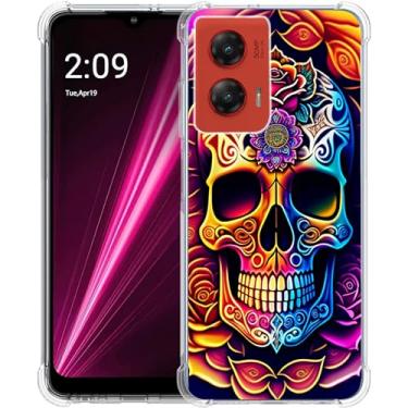 Imagem de Beaucov Capa para Moto G Stylus 5G 2024, mandala colorida, caveira, flores, proteção contra quedas, à prova de choque, capa protetora de corpo inteiro resistente a arranhões para Motorola Moto G