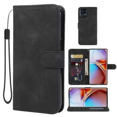 Imagem de Wanyuexes Capa para Motorola Edge Plus 2023 Capa/Moto X40/Moto Edge 40 Pro XT23015 Capa carteira de couro PU flip com suporte para cartão de crédito para Motorola Edge Plus 2023 preta