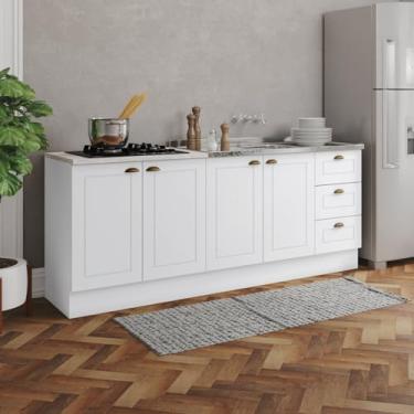 Imagem de Cozinha Compacta 2 Peças 100% MDF com Tampo Para Cooktop Americana Branco HP