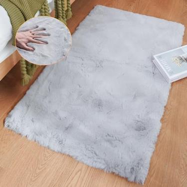 Imagem de ORINOVA Light Gray Faux fuzzy fur Washable Rugs for Bedroom Shaggy Area Rugs for Living Room Grey 2x3 Nursery Rug Home Room Décor