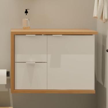 Imagem de Gabinete Toucador Para Banheiro Florença 66,6cm Sem Cuba Branco