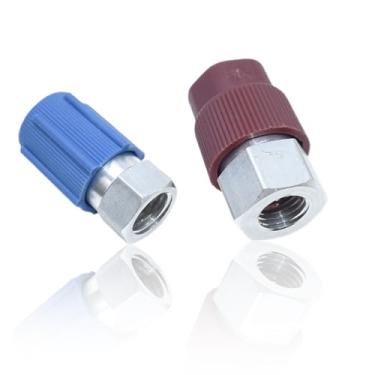 Imagem de UAIAGM Adaptador R12 para R134A Acessórios Altos/Baixos R22 para R134A Kit de Conversão 1/4 '' para 7/40.6 cm-20 UNF Adaptadores de Recarga AC para Refrigerante R12 R22 para R134a Adaptadores de Ar