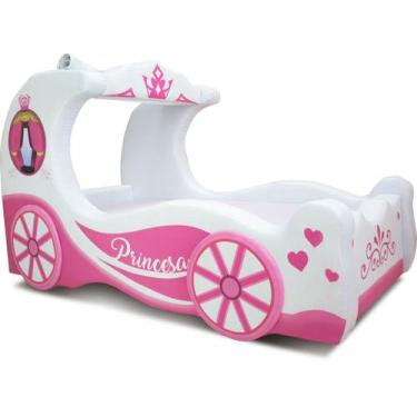 Imagem de Cama Infantil Cinder Com Rodas Sobrepostas - Cor Branca - Cama Carro D