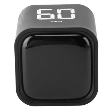 Imagem de Temporizador de Cubo Digital Com Sensor de Gravidade para Gerenciamento Eficiente do Tempo - Ideal para Trabalho, Estudo, Cozinha, Reuniões (Preto)