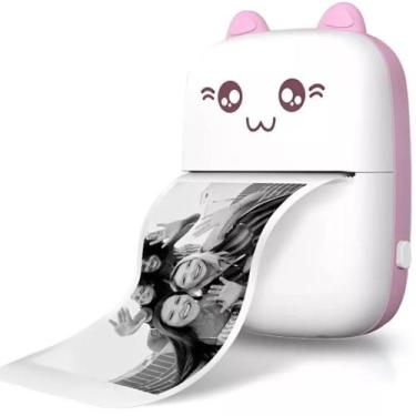 Imagem de Mini Impressora Térmica Portátil Sem Fio Bluetooth Gato - Mini Printer