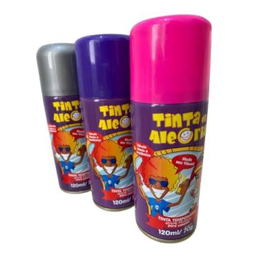 Imagem de Tinta Spray Para Cabelos Temporária Infantil 120ML Válvula Macia e Anatômica (Prata, 120ML)