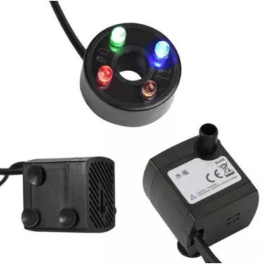 Imagem de Chafariz Ou Fonte Com Led Colorido E Bomba Submersa 180l/h - HUADA