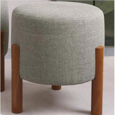 Imagem de Puff, Puf Banqueta Sala Redondo Bege ou Cinza Redondo -Thor- CM - Cal 