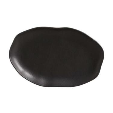 Imagem de Travessa Oval Em Cerâmica Preto Matte 30x20cm Porto Brasil