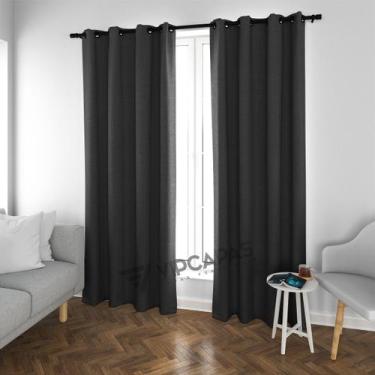 Imagem de Cortina Blackout PVC Corta Luz Sol 100% Blecaute 2,80 X 2,30 Preto - V