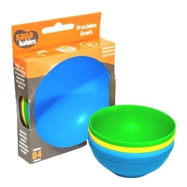 Imagem de Kit com 4 Pratos Bowl Tigelas Cumbuca Alimentação Bebe - Sana Babies