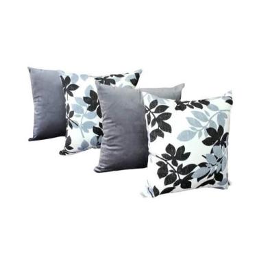 Imagem de Kit de Capa de Almofada 4 Peças Decoração Luxo Jacquard e Suede 45cm x