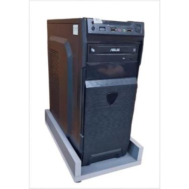 Imagem de Suporte para CPU Em MDP 15mm Com Rodinhas 40cm x 23cm Cinza Ofertamo