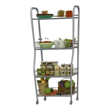 Imagem de Estante Ferro Organizador Multiuso 4 Prateleiras 121x48x35cm - Members
