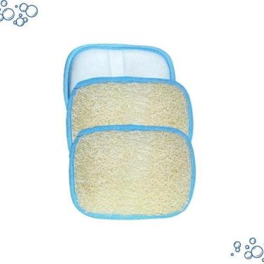 Imagem de Kit 3 Esponjas Bucha Vegetal Com Alça Para Banho Esfoliação - Top Hous