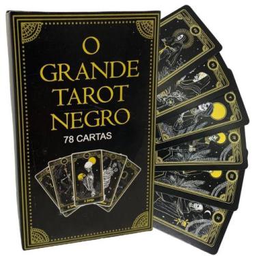 Imagem de Baralho O Tarot Negro 78 Cartas Com Manual Explicativo - Flor De Magia