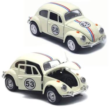Imagem de 2 Fuscas Corrida Herbie Ferro 1:32 Fricção Abre Capô Portas - Barcelon