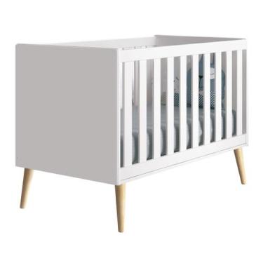 Imagem de Berço Americano Théo New Branco Fosco com Natural - MoveisAqui - RELLE