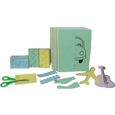 Imagem de Kit Pedagógico P/ Treinar Coordenação Motora Fina C/ Tesoura - Jolulu