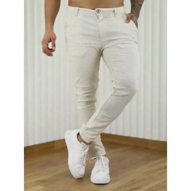 Imagem de Calça Alfaiataria Masculina Linho Skinny Bolso Faca - Execução Jeans, 