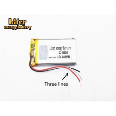 Imagem de Bateria 603048 com 3,7v 800mah  6mm X 30mm X 48mm - bgb