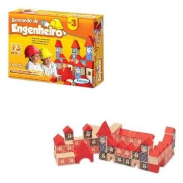 Imagem de Brincando De Engenheiro Brinquedo Infantil 73 Peças - Xalingo